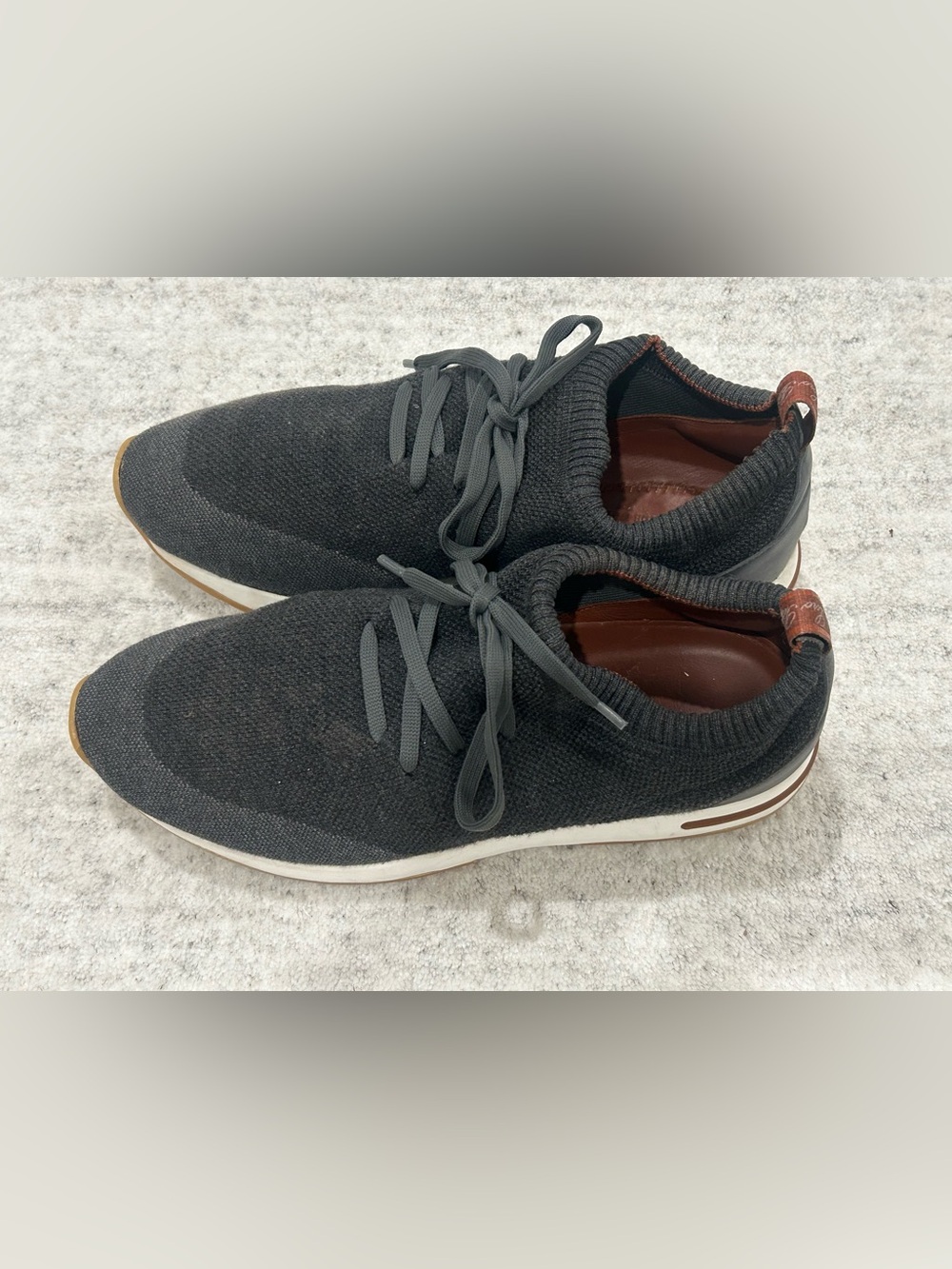 Loro Piana 360 LP Flexy Walk Black Knit Sneakers Men 42 Wish-wool made in Italy
